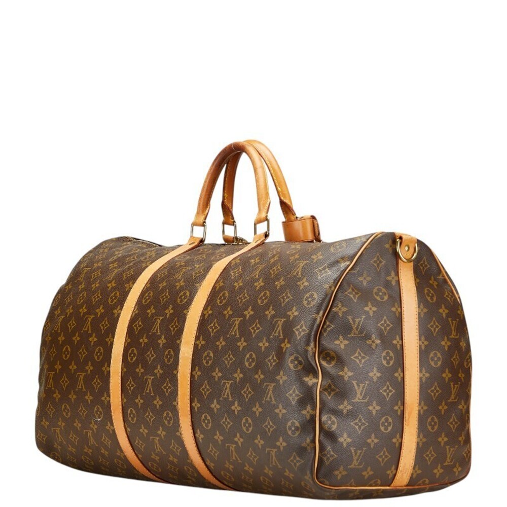 Louis Vuitton Monogram Keepall Bandouliere Boston Shoulder Bag Brown Leather - Picture 2 of 9